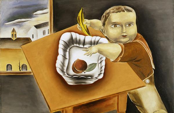 Yasuo Kuniyoshi, “Boy Stealing Fruit” (1923), oil on canvas (courtesy Columbus Museum of Art, Ohio, © Estate of Yasuo Kuniyoshi/Licensed by VAGA, New York, NY)