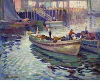 Vladimir Pavlosky (1884-1944), Harbor Scene Oil on canvas, 22 x 27 1/4 inches.  Vose Galleries.