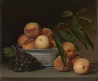 Raphaelle Peale (1774-1825), Peaches and Grapes in a Chinese Export Basket, 1812, Amon Carter Museum of American Art, Fort Worth, Texas, Acquisition in memory of Ruth Carter Stevenson, President of the Board of Trustees, 1961-2013, with funds provided by the Ruth Carter Stevenson Memorial and Endowment Funds, 2014-7