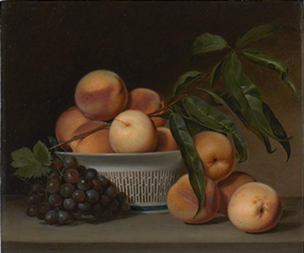 Raphaelle Peale (1774-1825), Peaches and Grapes in a Chinese Export Basket, 1812, Amon Carter Museum of American Art, Fort Worth, Texas, Acquisition in memory of Ruth Carter Stevenson, President of the Board of Trustees, 1961-2013, with funds provided by the Ruth Carter Stevenson Memorial and Endowment Funds, 2014-7