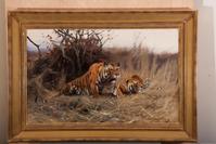 Friedrich Wilhelm Kuhnert (1865-1926), Roused, A Tiger and Tigress, 1912, Estimate: $150/250,000, Realized: $333,500