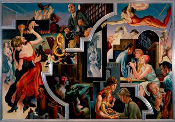 Thomas Hart Benton’s epic mural America Today.  