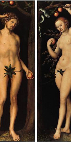 "Adam" and "Eve" painted by German Renaissance painter Lucas Cranach the Elder around 1530.