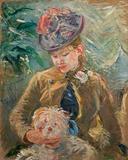 Berthe Morisot, Young Girl with a Dog (Jeune fille au chien), c.  1887.  Oil on canvas.  Michael Armand Hammer and the Armand Hammer Foundation.