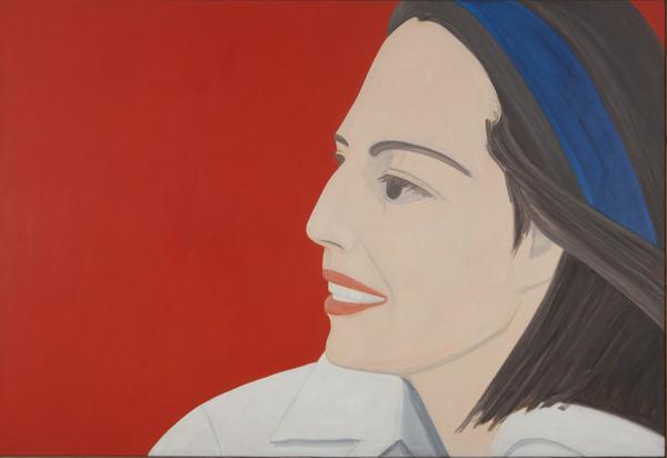 Alex Katz, b.  1927 The Red Smile, 1963.  Oil on canvas, 78 7/8 x 115in.  (200.3 x 292.1 cm).  Whitney Museum of American Art, New York; purchase, with funds from the Painting and Sculpture Committee 83.3 Art © Alex Katz / Licensed by VAGA, New York, N.Y.  Photograph by Bill Orcutt 