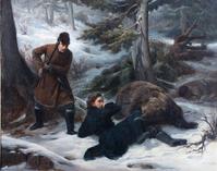 Lot 14: François-Auguste Biard (1798-1882), The Bear Hunter