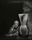 Yousuf Karsh, “Pablo Picasso,” 1954.  Gelatin silver print, 19 ½ x 15 ¾ in.  Crocker Art Museum.  Gift of Rex Backman.