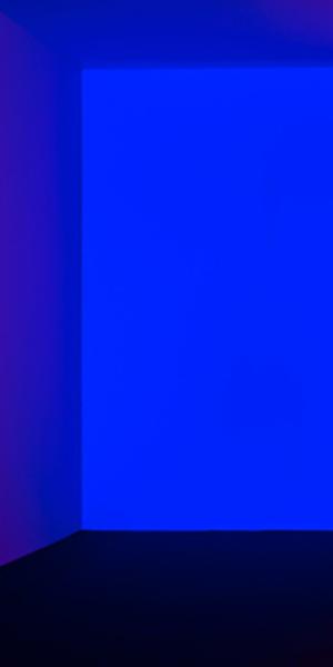 James Turrell, Orca Blue-Red,1969, Light installation, Dimensions variable.  Courtesy Levy Gorvy Gallery.