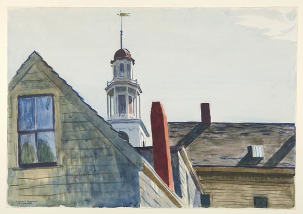 Edward Hopper, Universalist Church, 1926.  Watercolor over graphite on cream wove paper.  Laura P.  Hall Memorial Collection