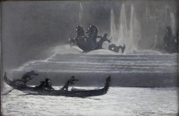 “The Fountains at Night, World’s Colombian Exposition,” 1893, oil on canvas, by Winslow Homer.  Bowdoin College Museum of Art.