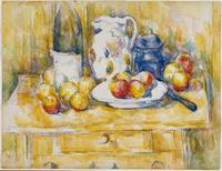 Paul Cézanne, Still Life with Apples on a Sideboard, c.  1900–06, watercolor over pencil on white paper, Dallas Museum of Art, The Wendy and Emery Reves Collection