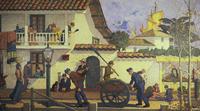 "Old Monterey" (mural detail), Henry Alderton, 1925