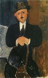 Amedeo Modigliani, Seated Man with a Cane, 1918.