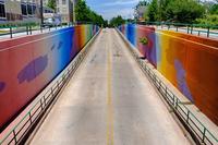 New Orleans artist MOMO completed the Boulevard Tunnel for Living Walls' Concepts 2014.