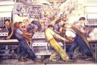 Detail of Diego Rivera's "Detroit Industry" mural at the Detroit Institute of Arts.