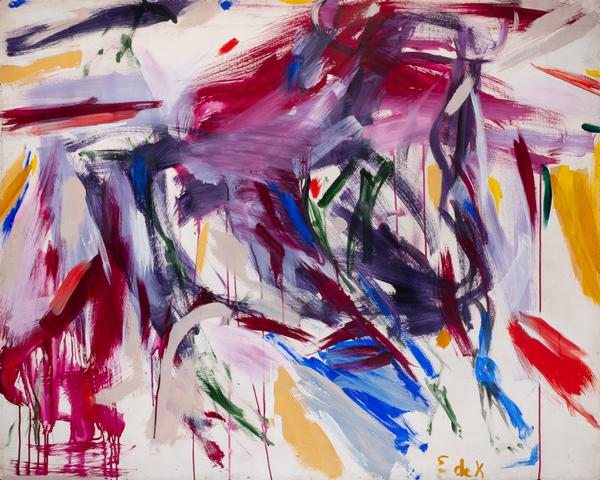 Elaine de Kooning (1918-1989), Untitled, circa late 1950s, Oil on Masonite, 48 x 60 inches.  The Estate of a New York Art Dealer.  Est.  $40,000-60,000.  Lot 1044.