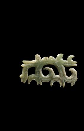 A Neolithic Jade Openwork Hooked Cloud-form Pendant, Hongshan Culture, ca.3500 – 2000 B.C.  