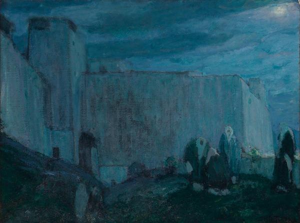 Henry Ossawa Tanner, Moorise by Kasbah (Morocco), oil on canvas, 1912.  From the collection of the Johnson Publishing Company.  Estimate $150,000 to $250,000.