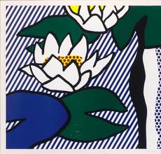 Roy Lichtenstein, Les Nymphéas, Color linocut, woodcut, lithograph and screenprint, 1993, 26 1/4 x 35 7/8 inches.  Est.  $20,000-30,000 