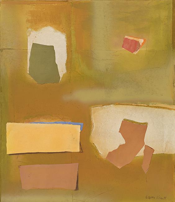 Esteban Vicente, Primavera Series: Lerna, oil and paper collage on canvas, 1985.  Estimate $25,000 to $35,000.