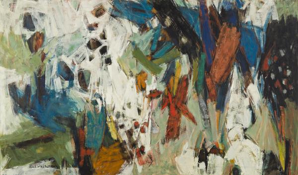 Hale Woodruff, Carnival, oil on canvas, circa 1958.  Estimate $250,000 to $350,000.