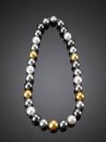 This outstanding multi-colored necklace demonstrates the range of color South Sea pearls can attain