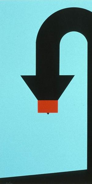 Allan D’Arcangelo, Dipped, 1967, Serigraph, 20 x 25 inches.  Gift of Mr.  and Mrs.  Samuel Dorsky.  Permanent Collection.  1972.1.4.64.