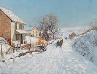 EDWARD WILLIS REDFIELD (American 1869-1965) "WINTER SUNLIGHT." The George D.  Horst Collection of Fine Art.