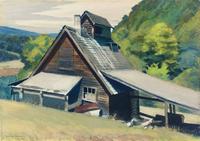 Edward Hopper (1882-1967), Vermont Sugar House, 1938, watercolor on paper, 14 x 20 inches.  Loan from Mr.  Louis Moore Bacon.