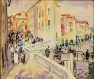 Martha Walter, Venice Bridge, c.  1920, watercolor on paper, 9.5 x 11