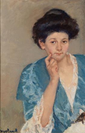 Mary Cassatt, Augusta with Her Forefinger on Her Cheek, oil on canvas, 27 x 22 1/2 in., $100,000-200,000