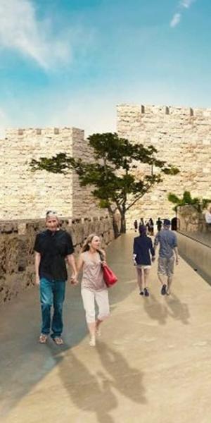 Rendering of the renovated entrance for Tower of David Museum.