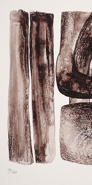 Henry Moore, Mexican Mask, 1974, lithograph, 26 x 19 in.  The Huntington Library, Art Collections, and Botanical Gardens.  Gift of Philip and Muriel Berman Foundation.  © The Henry Moore Foundation.  All Rights Reserved, DACS 2017 / henry-moore.org