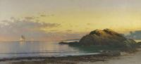 Alfred Thompson Bricher (1837-1908) New England Coast, c.  1890.  Oil on canvas 15 1/4 x 33 inches.  Signed at lower right,: ATBricher.  Gavin Spanierman Ltd.  