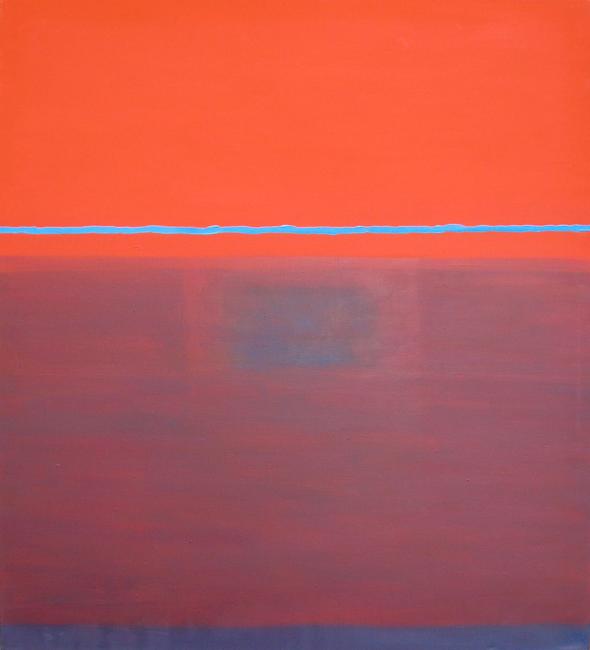 Angelo Ippolito, "NI (Blue Horizon Line)", oil on canvas, 55 x 49, 1984