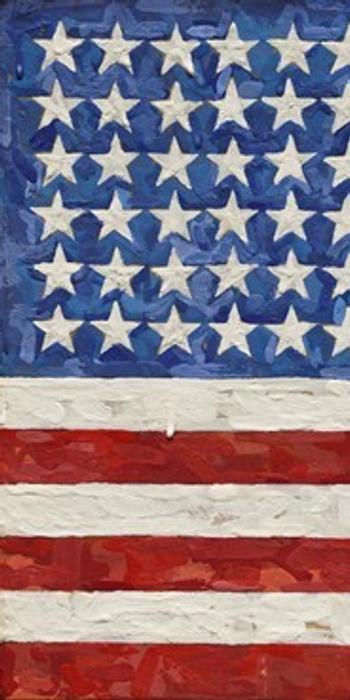 Jasper Johns, Flag, from 1983.  Set an artist auction record of $36 million on Nov.  11, 2014, at Sotheby's.