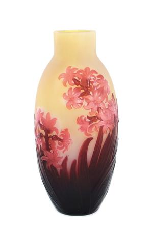 Lot 581: Galle hyacinth cameo glass vase.  Est.  $4,000-6,000 