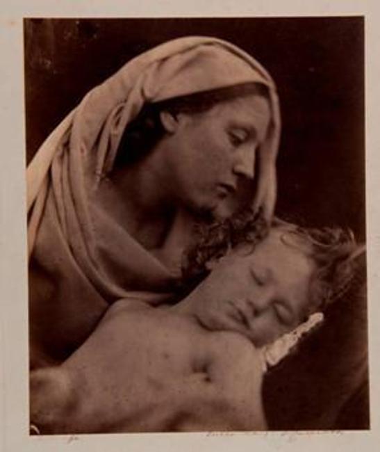 Julia Margaret Cameron (English, born in India, 1815-1879) Madonna and Child, Mary Hillier and Percy Keown, June 1866 Albumen print, 35.4 x 28.7 cm.