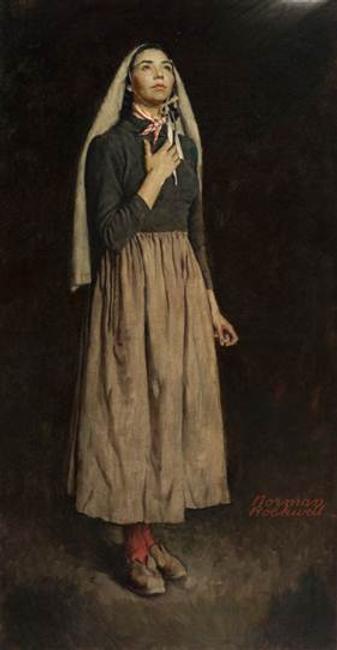 Norman Rockwell’s masterpiece, full-length portrait The Song of Bernadette realized a stunning $605,000 to lead Heritage Auctions’ $3.7+ million Illustration Art Auction event.  