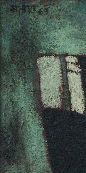 Satish Gujral, Untitled,1963, Encaustic on canvas, 17.2 x 22 in.  Courtesy DAG Modern - India's Rockerfeller Artists