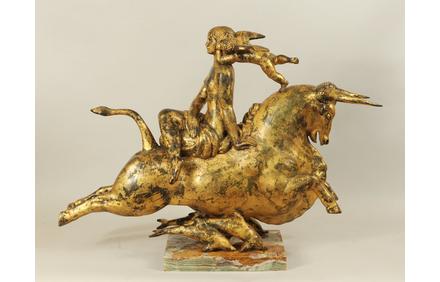 “Flight of Europa”, by Paul Manship, measured 20 3/8” high, 31 ¼” long, and 8 ½” deep.  It sold for $213,500 at Schwenke Auctioneers.