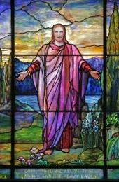 Louis Comfort Tiffany, New York, Come Unto Me, 1924, Favrile glass; 72” x 76”