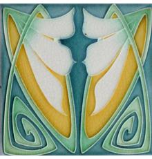 Rare c.1905 Servais Werke Art Nouveau Tile