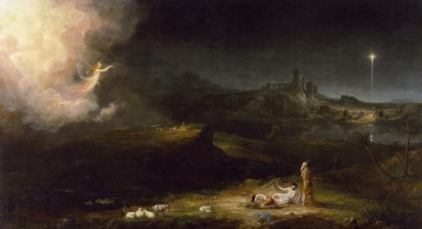 Thomas Cole (American, 1801–1848) The Angel Appearing to the Shepherds, 1833–34.  Oil on canvas, 101 1/2 x 185 1/2 in.  Gift of Walter P.  Chrysler, Jr., in memory of Edgar William and Bernice Chrysler Garbisch.  Chrysler Museum of Art, Norfolk, Va.  