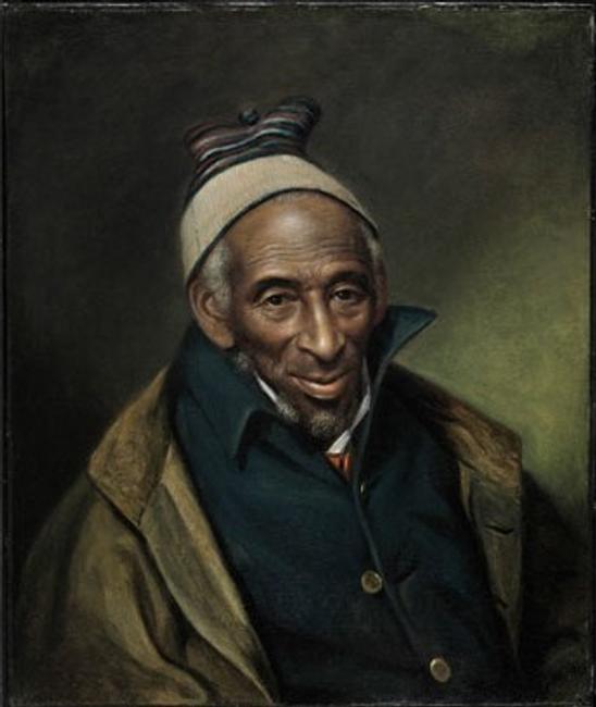 Portrait of Yarrow Mamout (Muhammad Yaro), 1819.  Charles Willson Peale, American, 1741 - 1827.  Oil on canvas.  24 x 20 inches (61 x 50.8 cm).  Philadelphia Museum of Art