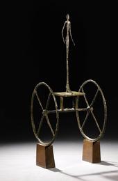 Alberto Giacometti, 'Chariot,' painted bronze on wooden base, cast in 1951-52.  Sold for $101 million.