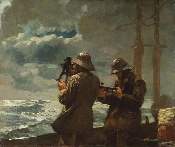 Winslow Homer's "Eight Bells," 1886, oil on canvas, anonymous gift, Addison Gallery of American Art.