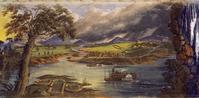 John J.  Egan, American (born Ireland), 1810–1882; Scene from Panorama of the Monumental Grandeur of the Mississippi Valley, c.1850; tempera on lightweight fabric; 90 in.  x 348 ft.; Saint Louis Art Museum, Eliza McMillan Trust 34:1953