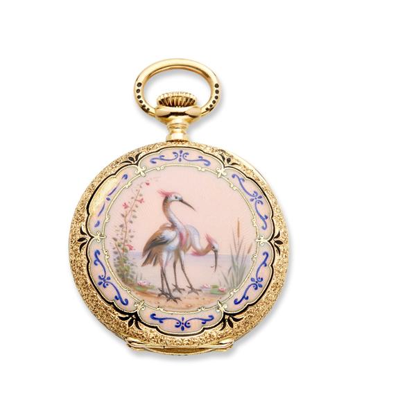 Unusual lady’s 19th century Patek Philippe 18K gold pocket watch (est.  $4,000-$6,000).