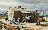 Southern Cabin, 1975, watercolor by Ogden M.  Pleissner (1905-1983), Estimated $40/60,000, sold for $138,000.